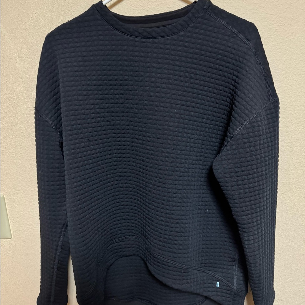 NOBULL Women's Black Textured Crewneck Sweater